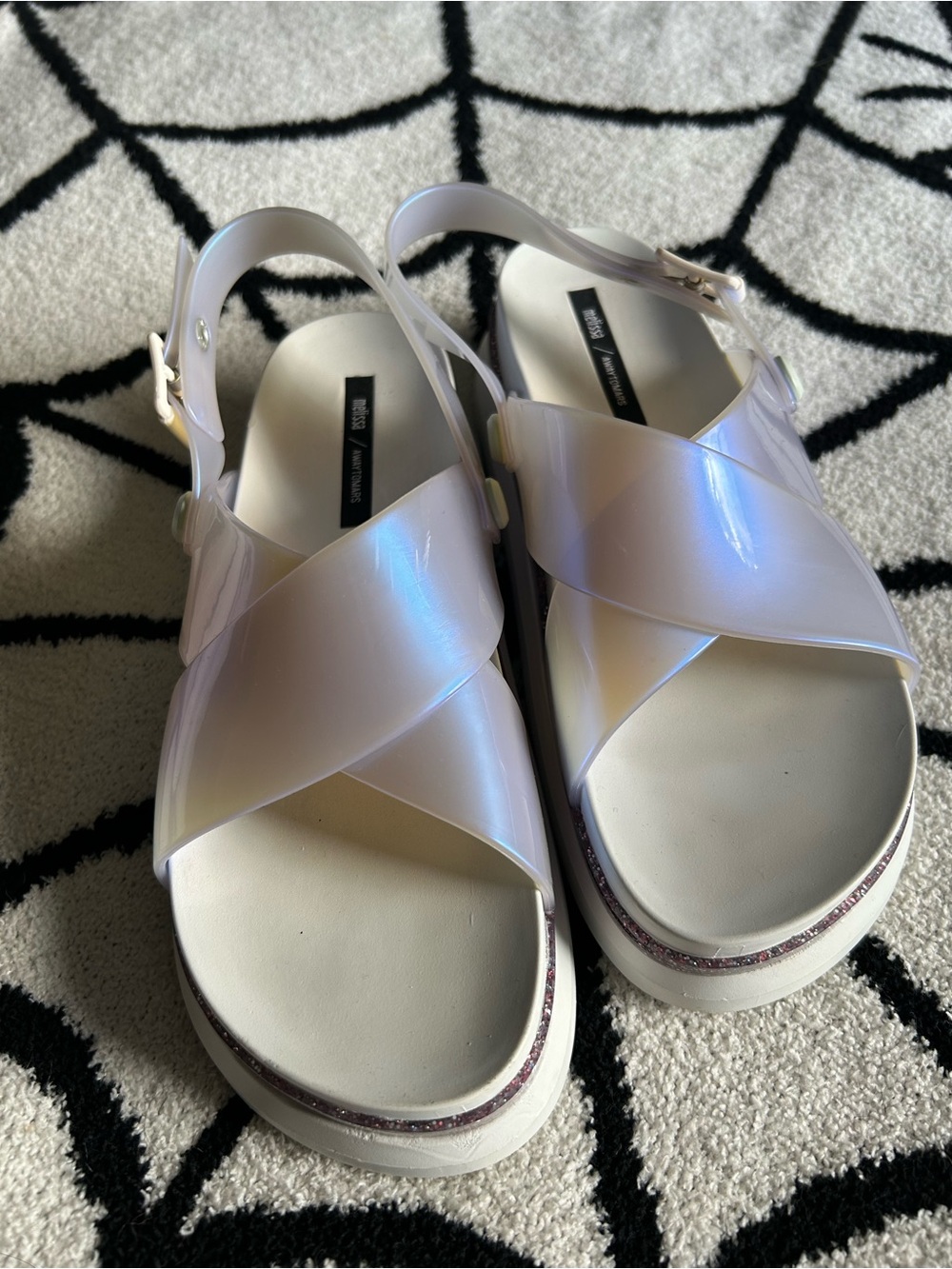 Melissa Iridescent Strap Platform Sandals